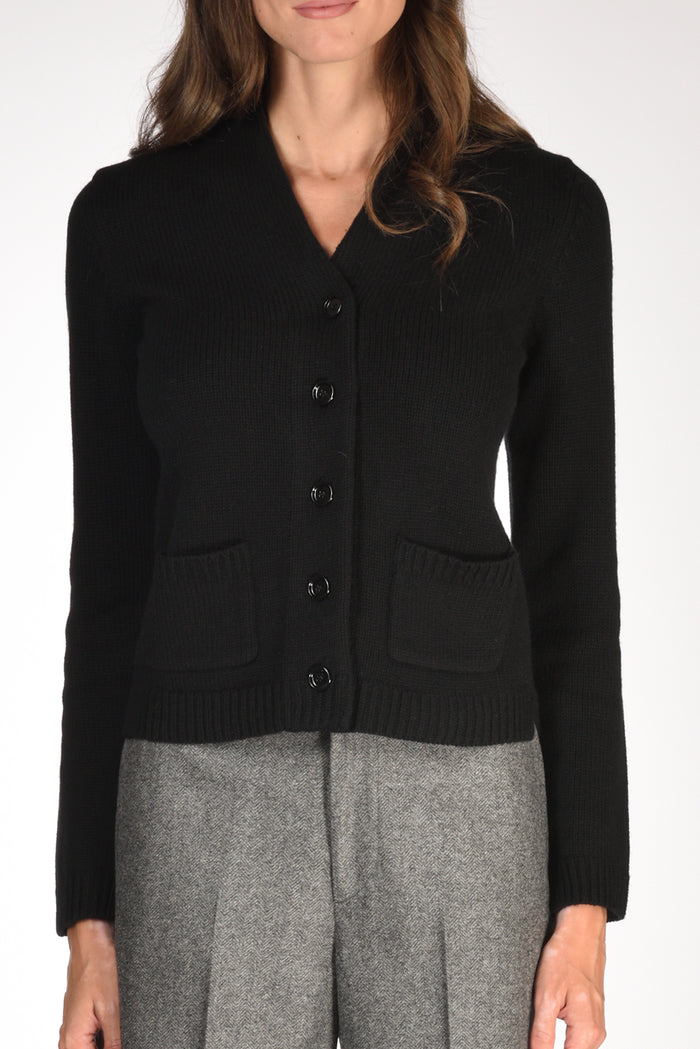 Allude Maglia Cardigan Nero Donna - 3
