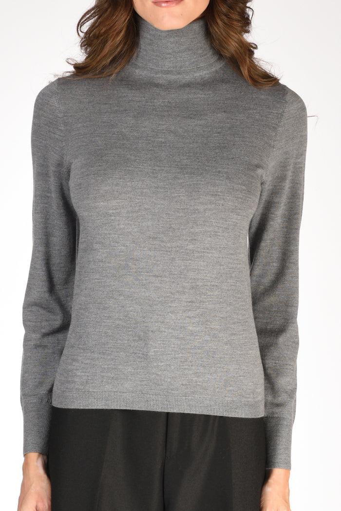 Allude Maglia Collo Alto Grigio Donna - 3