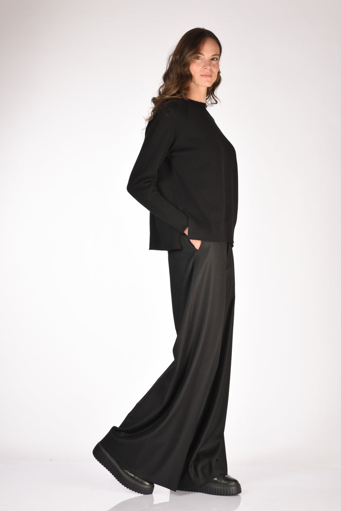 Base Milano Maglia Girocollo Nero Donna - 4