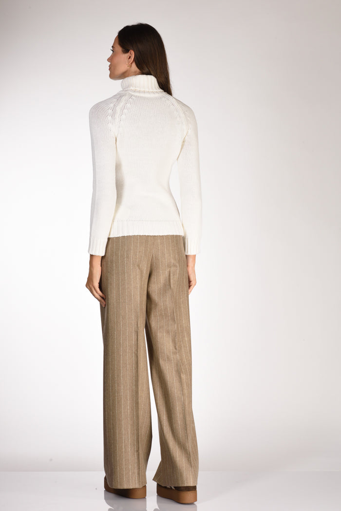 Base Milano Maglia Collo Alto Bianco Donna - 5