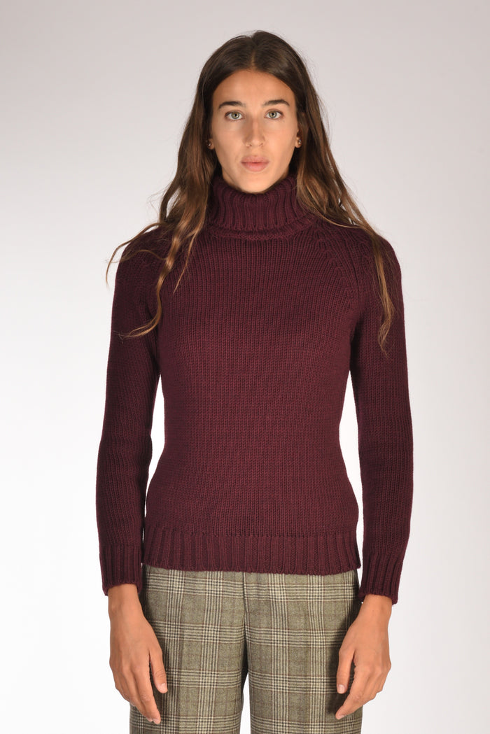Base Milano Maglia Collo Alto Bordeaux Donna - 2