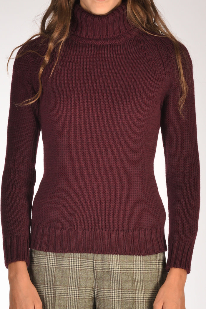 Base Milano Maglia Collo Alto Bordeaux Donna - 3