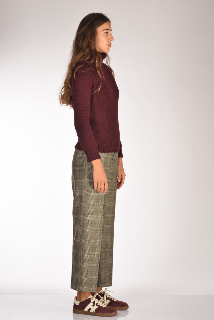 Base Milano Maglia Collo Alto Bordeaux Donna - 4