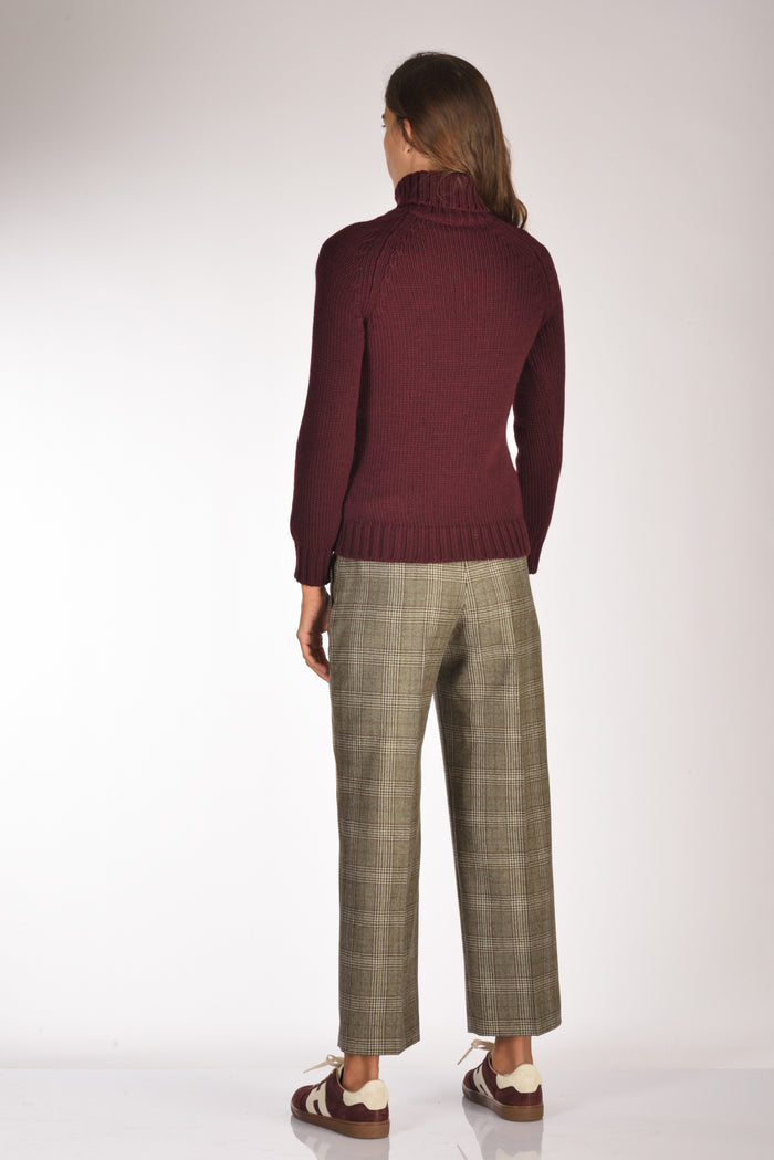 Base Milano Maglia Collo Alto Bordeaux Donna - 5