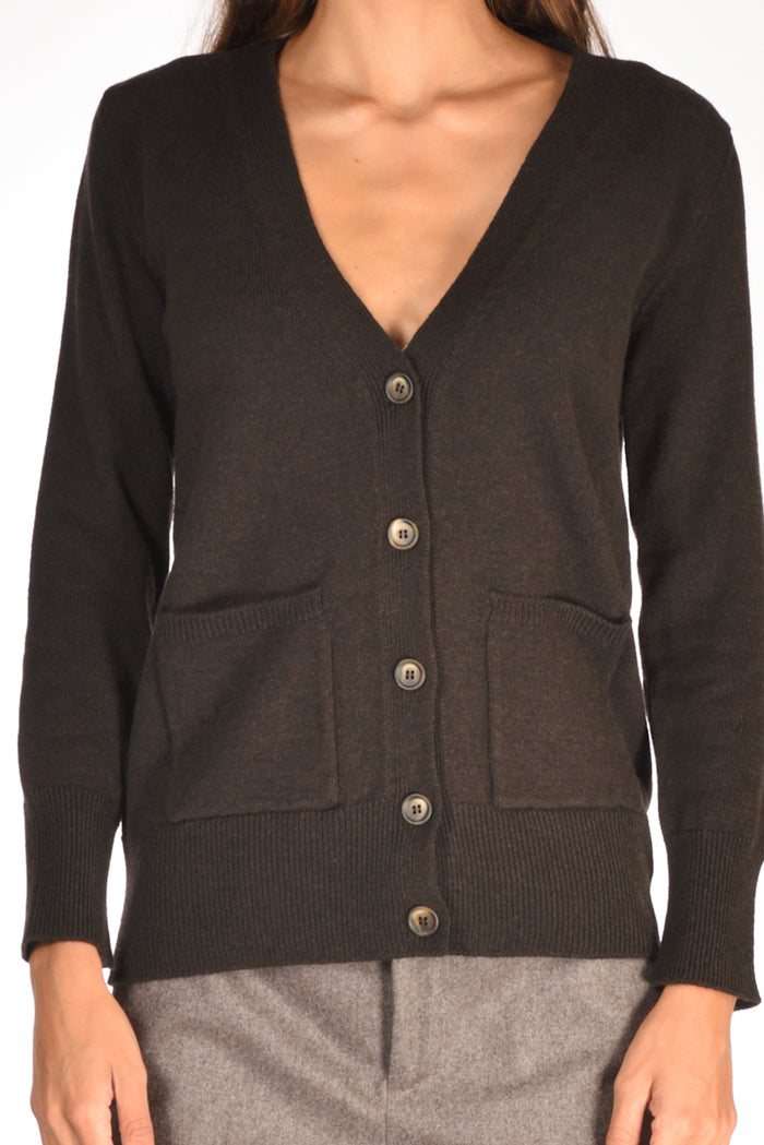 Anne Claire Maglia Cardigan Marrone Donna - 3