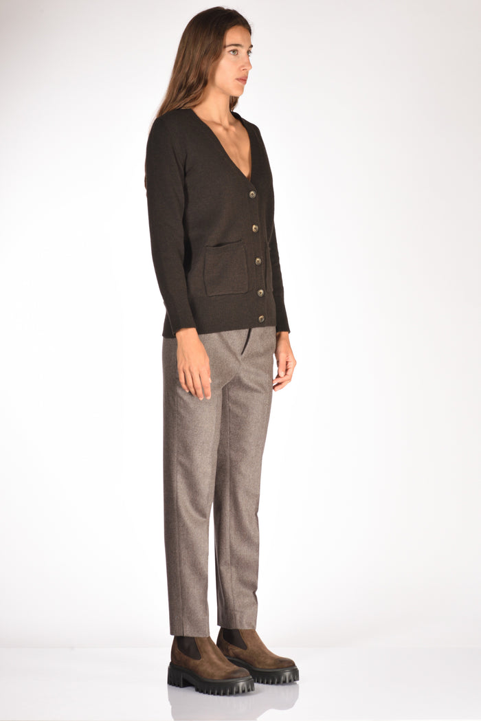 Anne Claire Maglia Cardigan Marrone Donna - 4