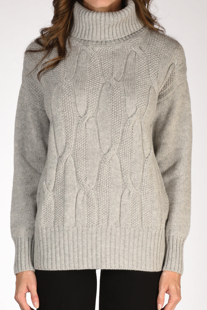 Anne Claire Maglia Collo Alto Grigio Donna - 3