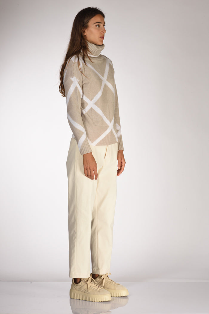 Anne Claire Maglia Collo Alto Beige Donna - 4