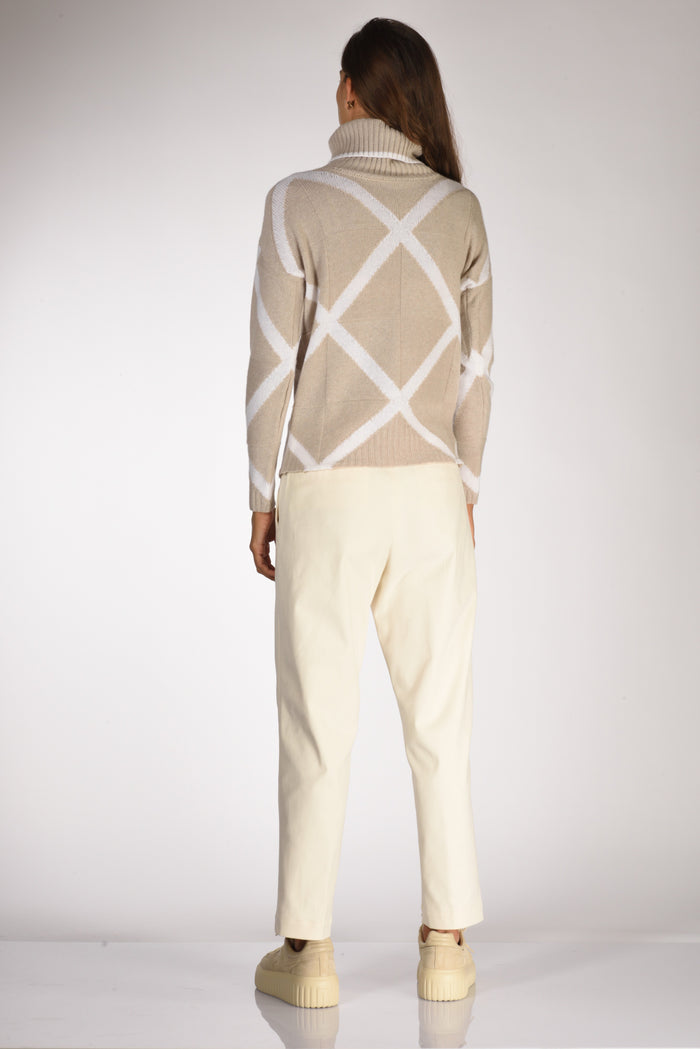 Anne Claire Maglia Collo Alto Beige Donna - 5