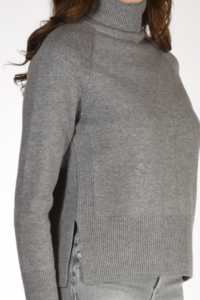 Anne Claire Maglia Collo Alto Grigio Donna - 3