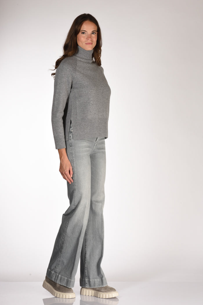 Anne Claire Maglia Collo Alto Grigio Donna - 4