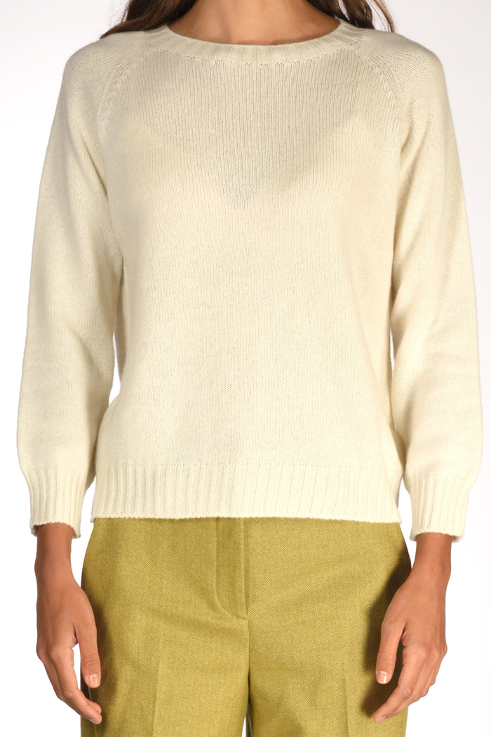 Five Maglia Girocollo Bianco Naturale Donna - 3