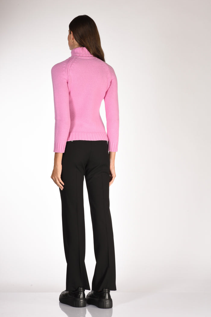 Base Milano Maglia Collo Alto Rosa Donna - 5
