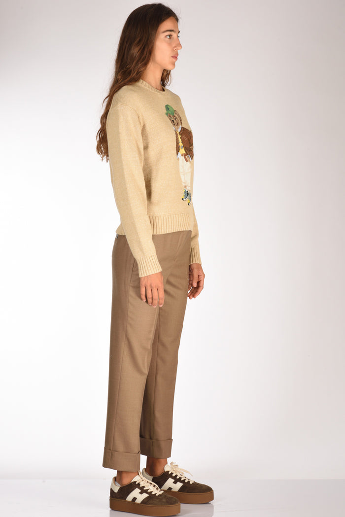 Polo Ralph Lauren Maglia Bear Beige Donna - 4