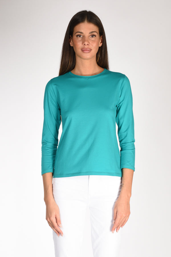 Shirt C Zero Tshirt Girocollo Verde Smeraldo Donna-2