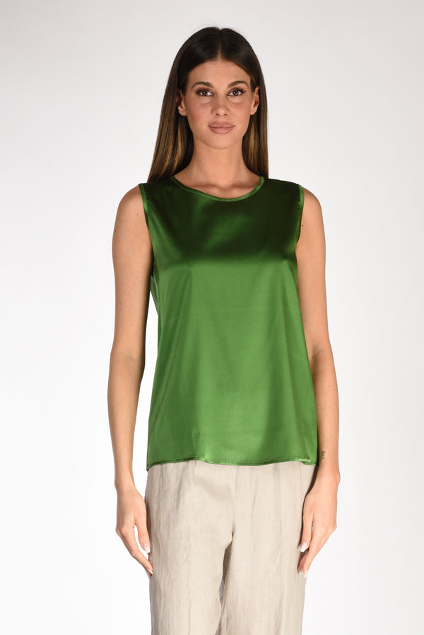 Shirt C Zero Women's Green Silk Tank Top