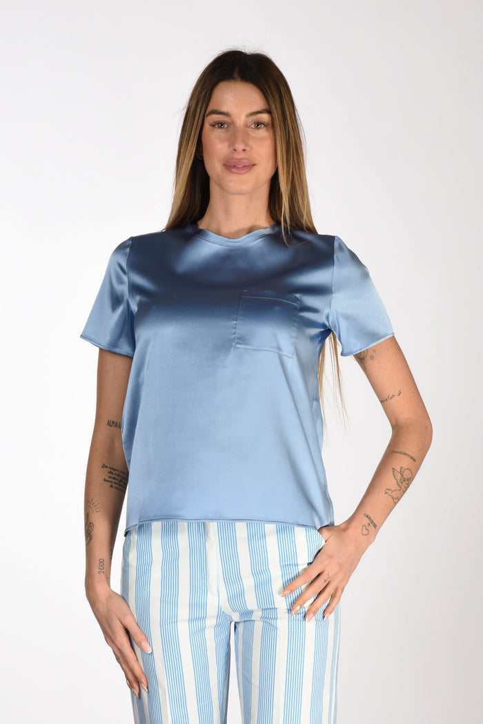 Shirt C Zero Tshirt Seta Azzurro Donna - 1