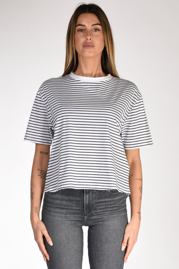 Allude Women's White/Blue Striped Sweater-2