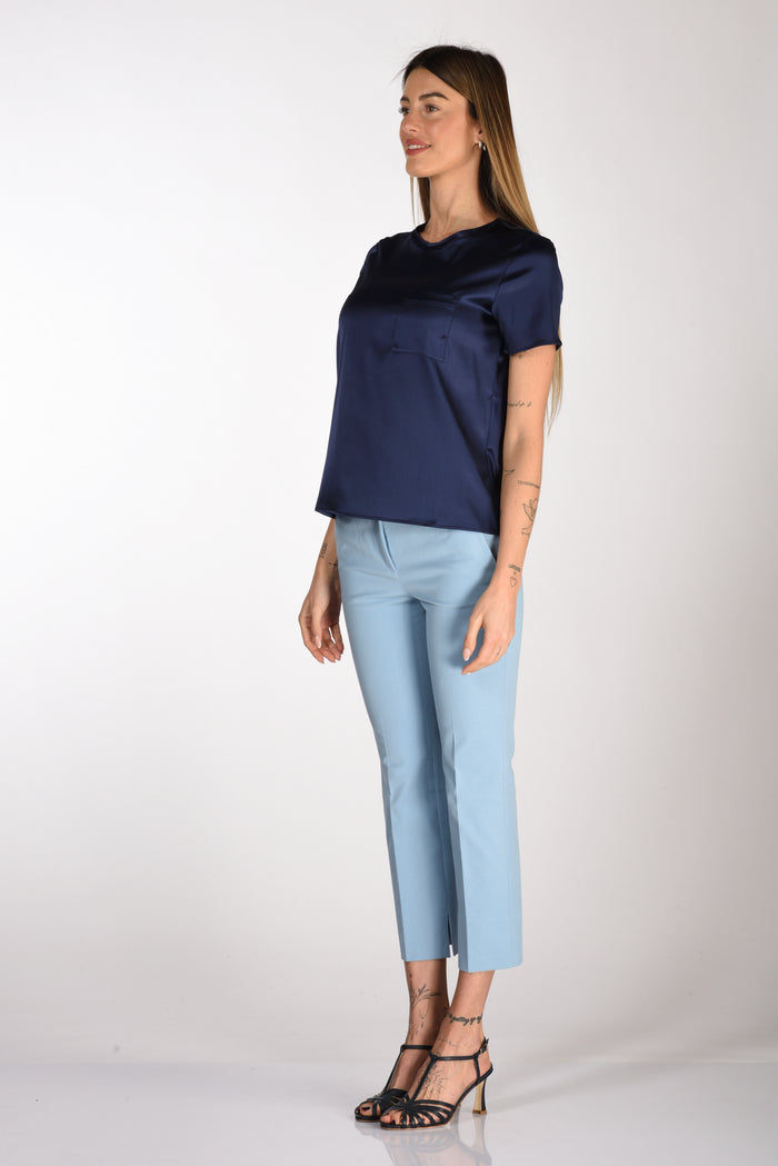 Shirt C Zero Tshirt Seta Blu Donna - 4