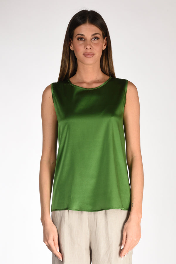 Shirt C Zero Women's Green Silk Tank Top-2