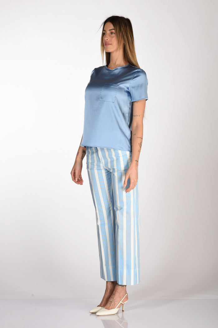 Shirt C Zero Tshirt Seta Azzurro Donna - 4