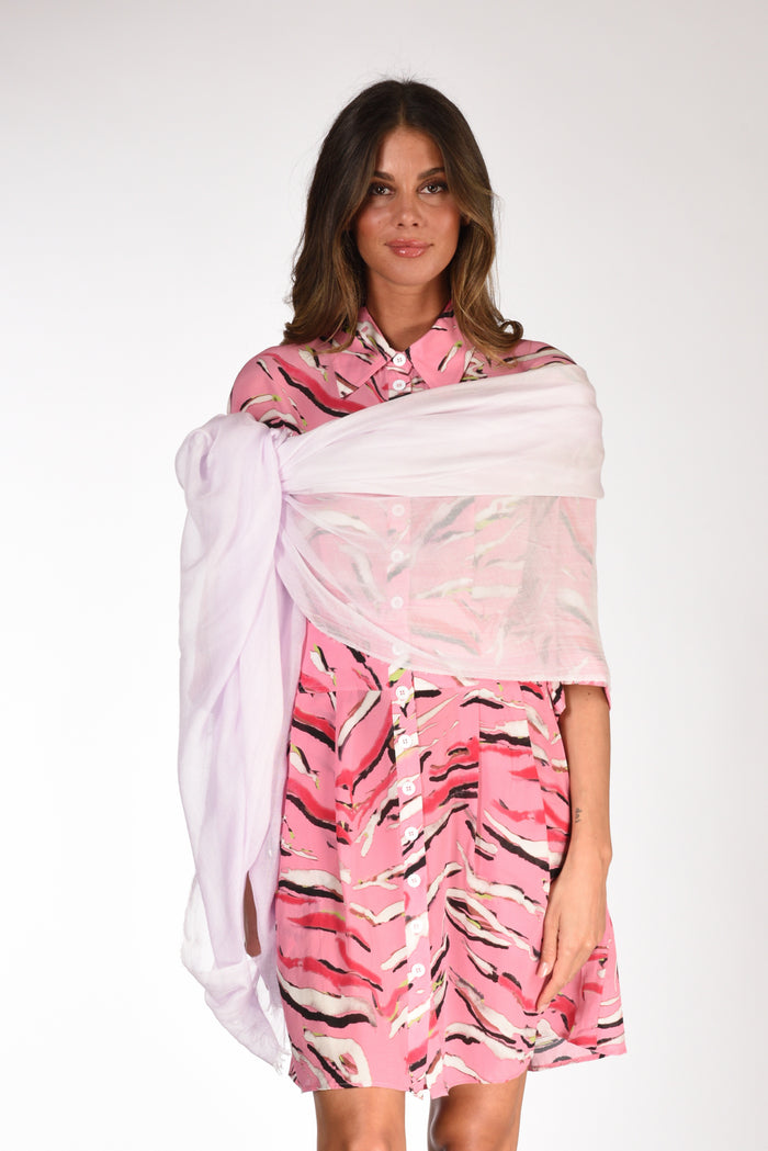 Faliero Sarti Sciarpa Sfrangiata Rosa Chiaro Donna - 1