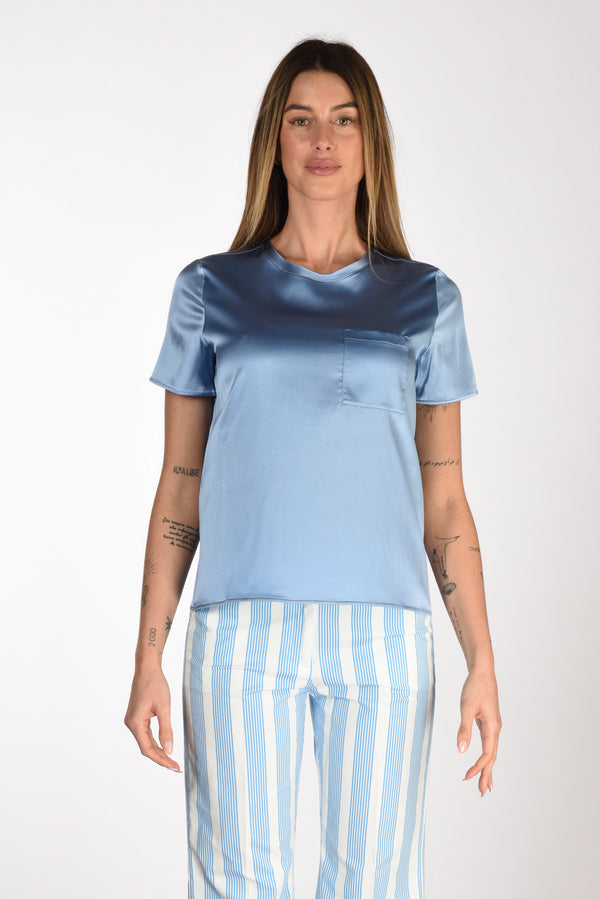 Shirt C Zero Tshirt Silk Light Blue Woman-2