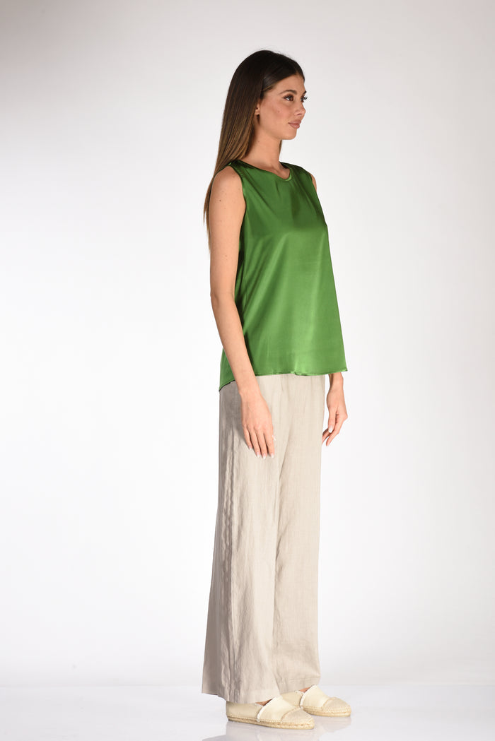 Shirt C Zero Women's Green Silk Tank Top - 4