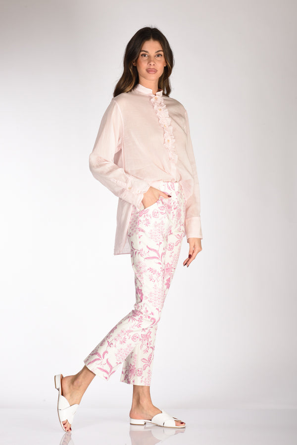 True Royal Pantalone Stampato Bianco/rosa Donna-2