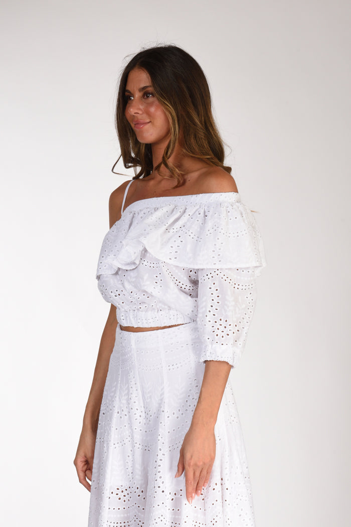 Lavi Couture Top Monospalla Bianco Donna - 5