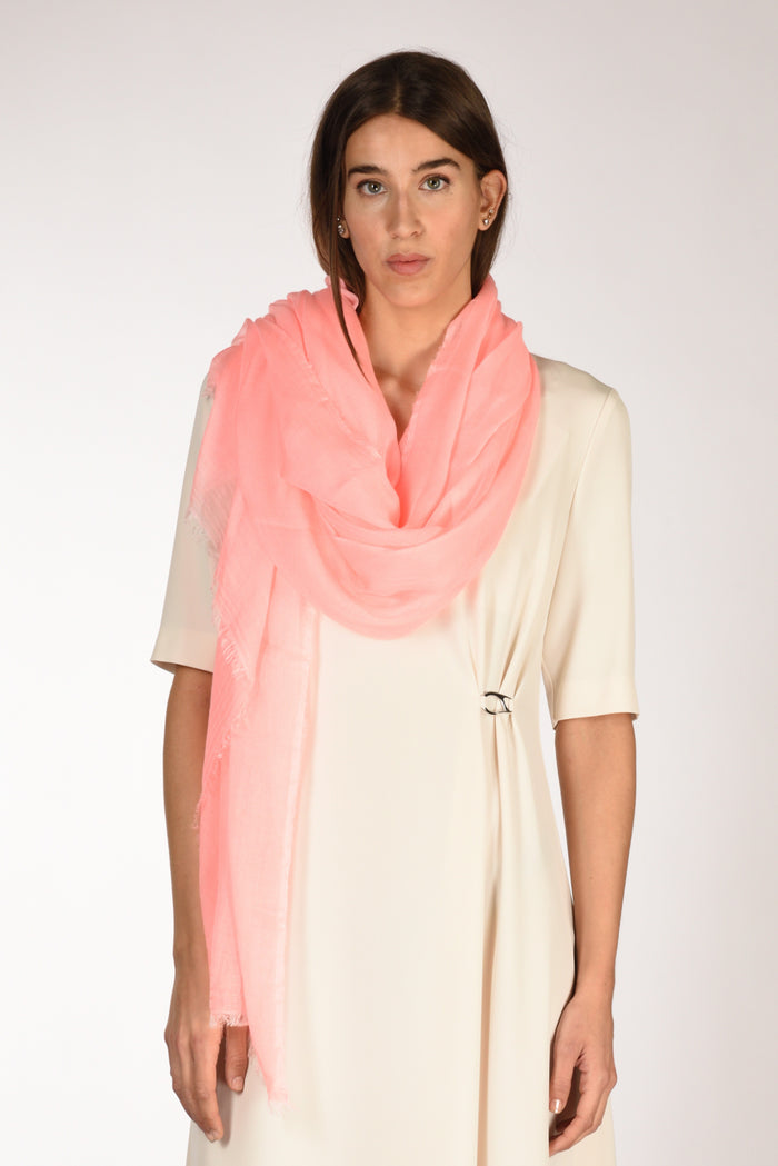 Faliero Sarti Scarf Fringed Pink Woman - 1