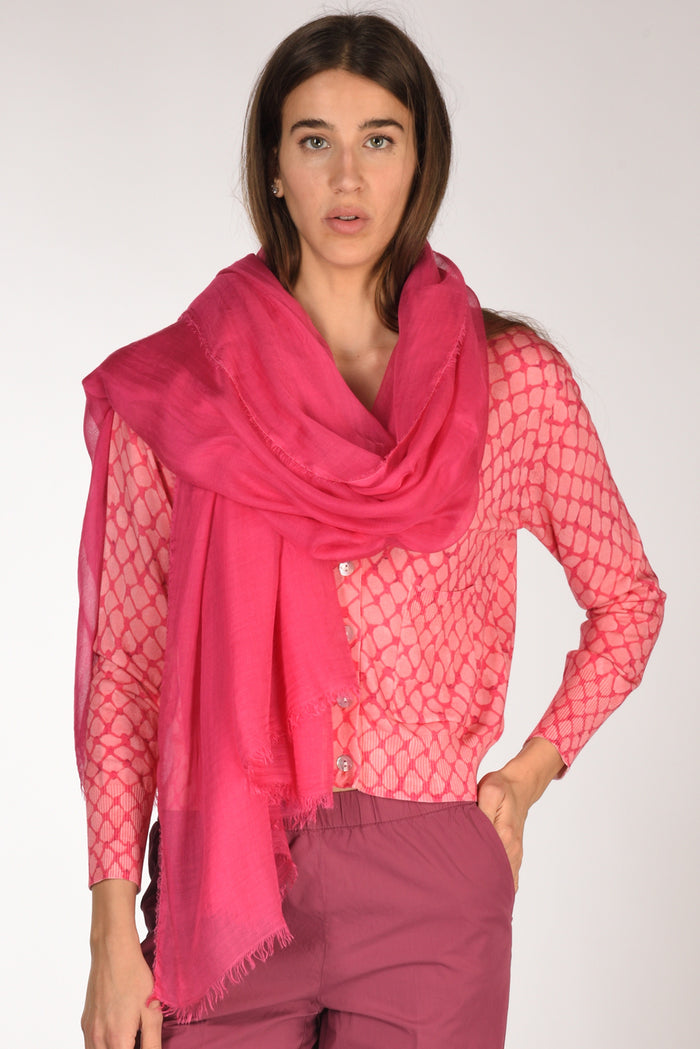 Faliero Sarti Plain Stole Fuchsia Woman - 1
