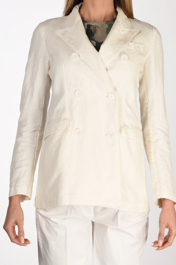 Aspesi Natural White Double-Breasted Jacket for Women - 3