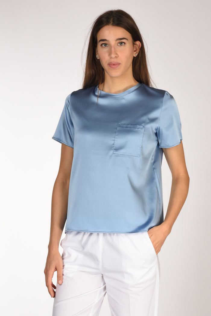 Shirt C Zero Tshirt Seta Azzurro Donna - 1