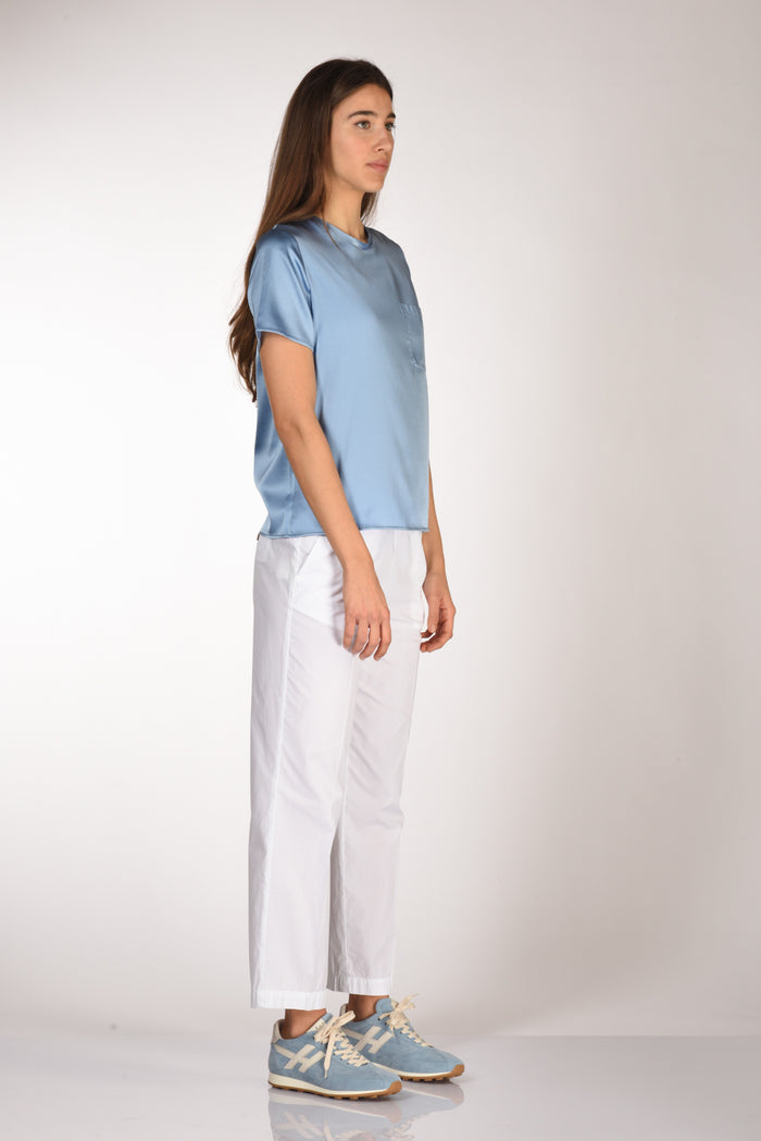 Shirt C Zero Tshirt Seta Azzurro Donna - 4
