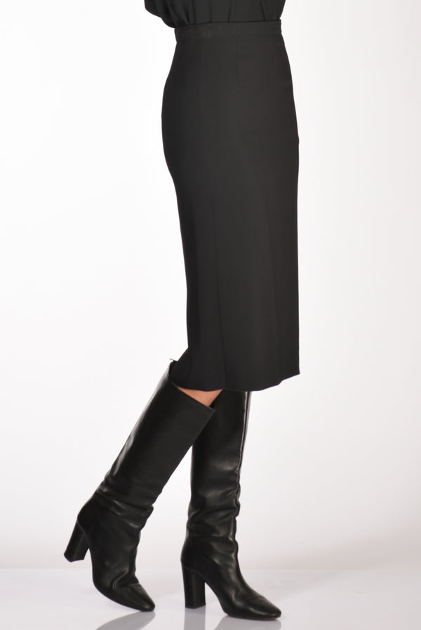 Forte Forte Gonna Crepe Nero Donna-2