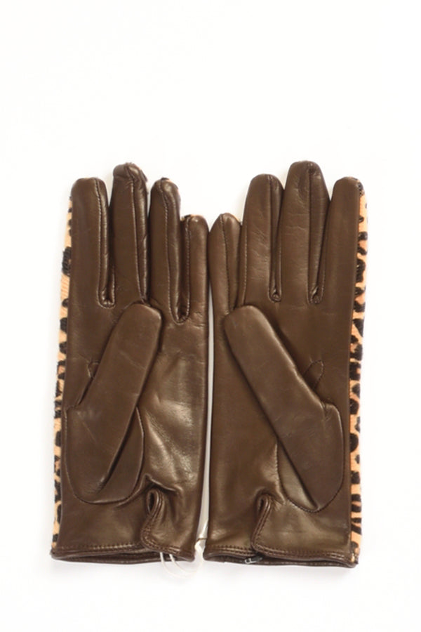 Alpo Guanti In Nappa Beige/nero Donna-2