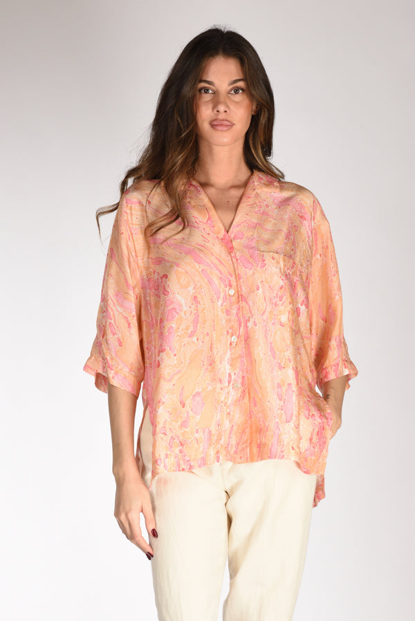 Forte Forte Camicia Stampa Beige/rosa Donna