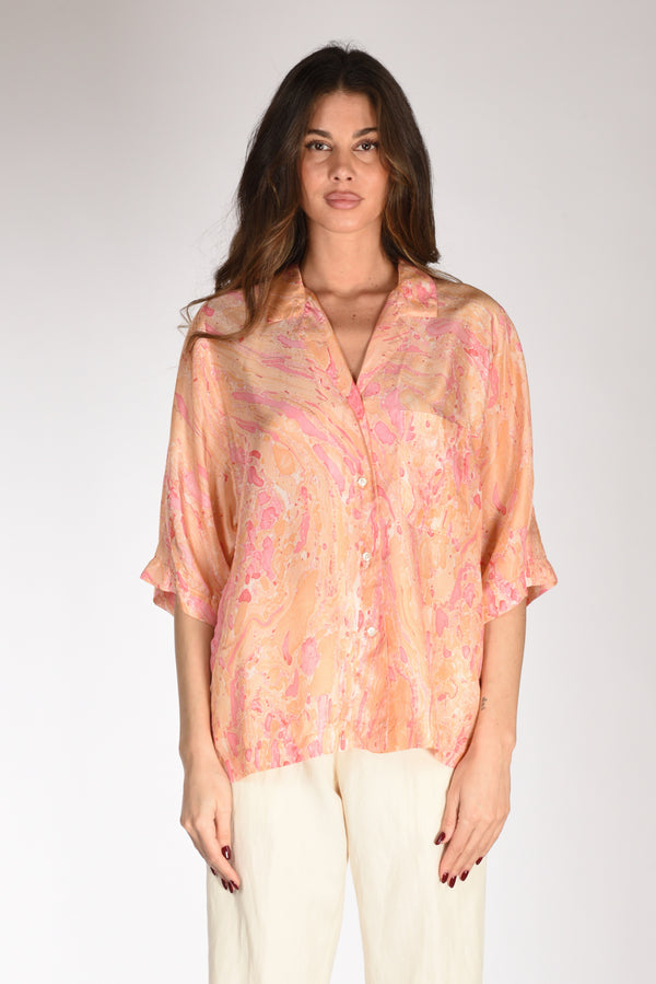 Forte Forte Camicia Stampa Beige/rosa Donna-2