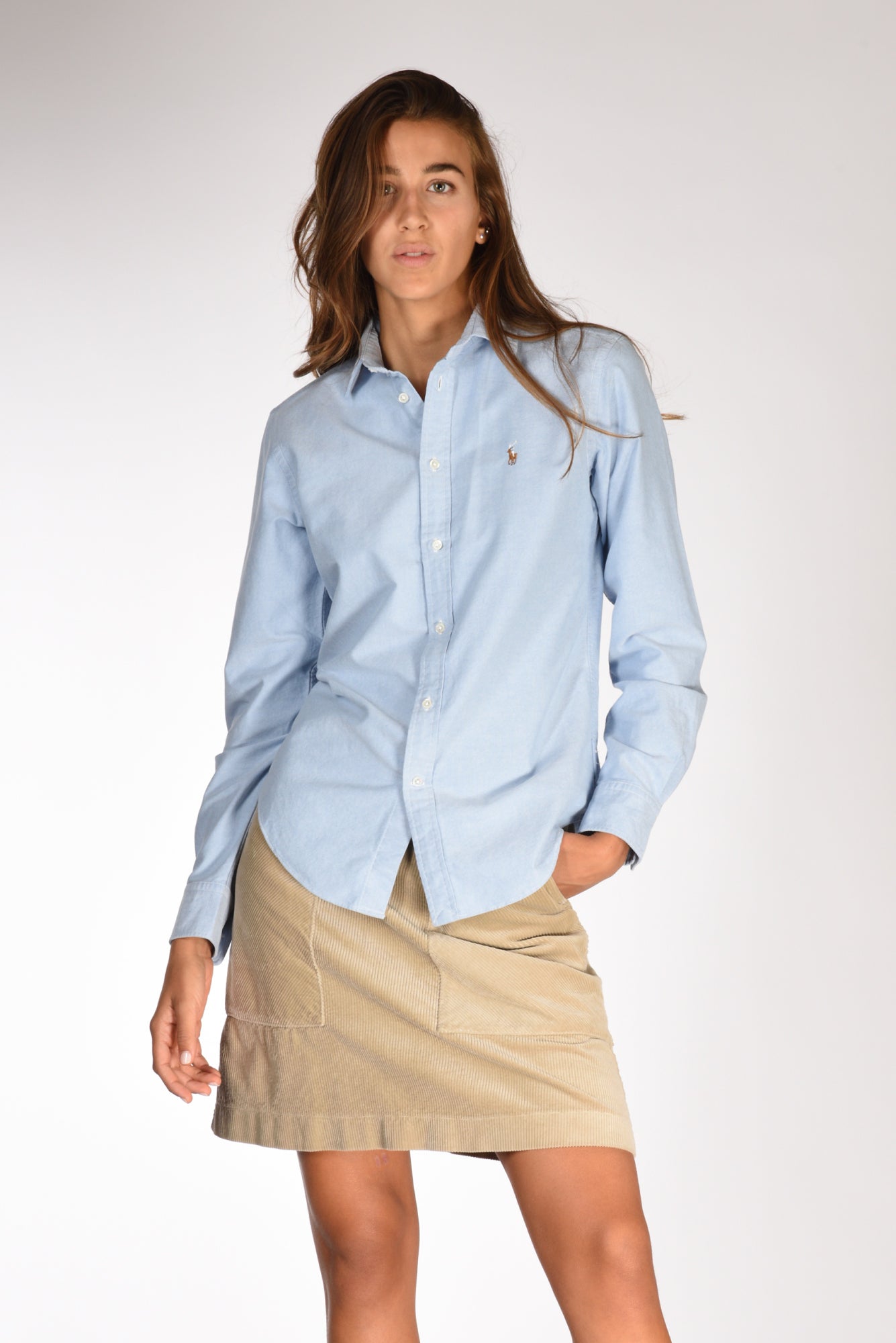 Polo Ralph Lauren Camicia Oxford Azzurro Donna