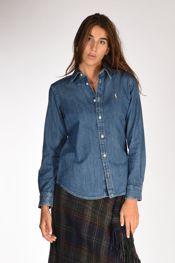 Polo Ralph Lauren Camicia Denim Blu Jeans Donna