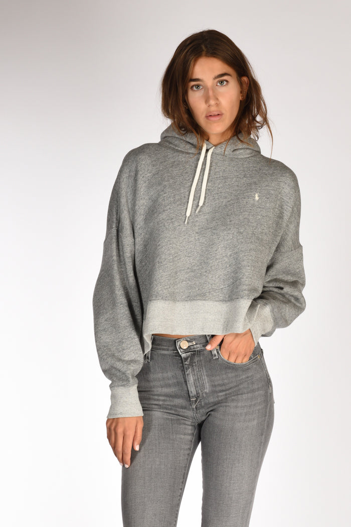 Polo Ralph Lauren Felpa Cappuccio Grigio Donna - 1