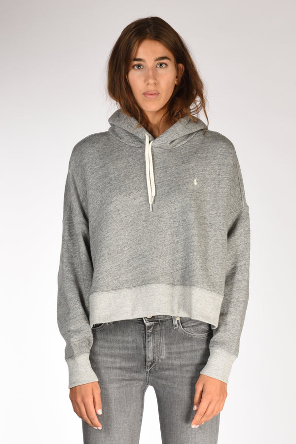 Polo Ralph Lauren Felpa Cappuccio Grigio Donna-2