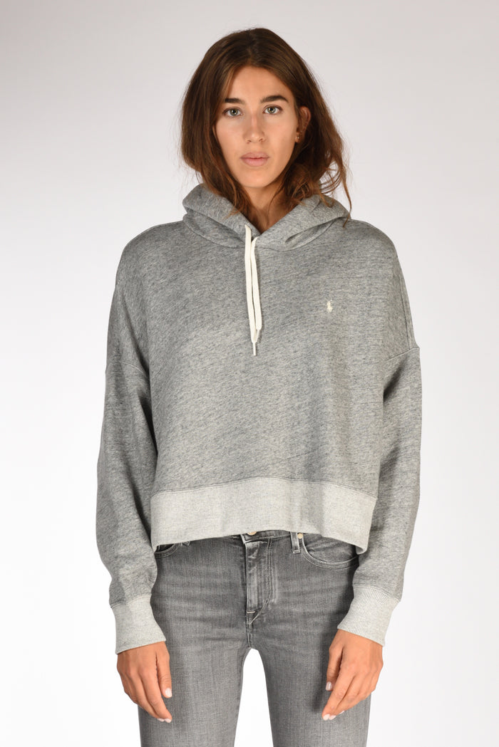 Polo Ralph Lauren Felpa Cappuccio Grigio Donna - 2