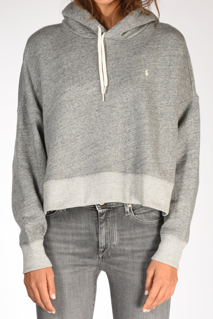 Polo Ralph Lauren Felpa Cappuccio Grigio Donna - 3