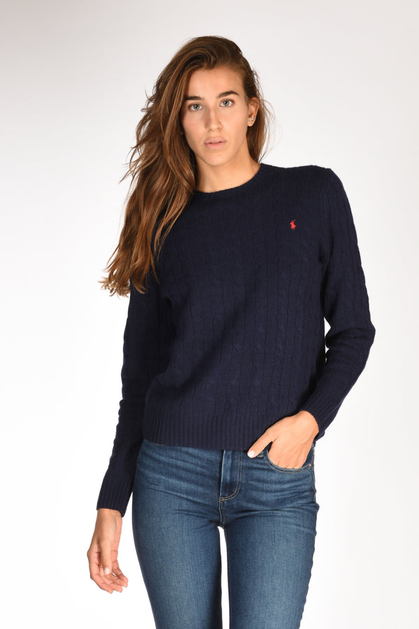 Polo Ralph Lauren Maglia Treccia Blu Donna