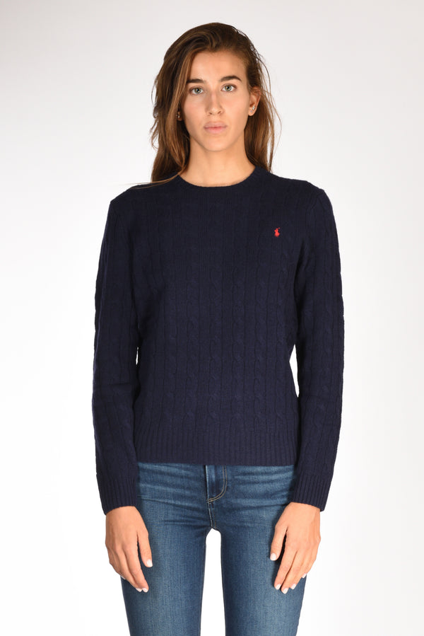 Polo Ralph Lauren Maglia Treccia Blu Donna-2