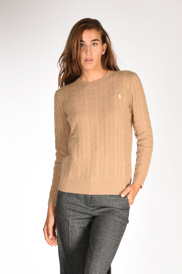 Polo Ralph Lauren Maglia Treccia Beige Donna