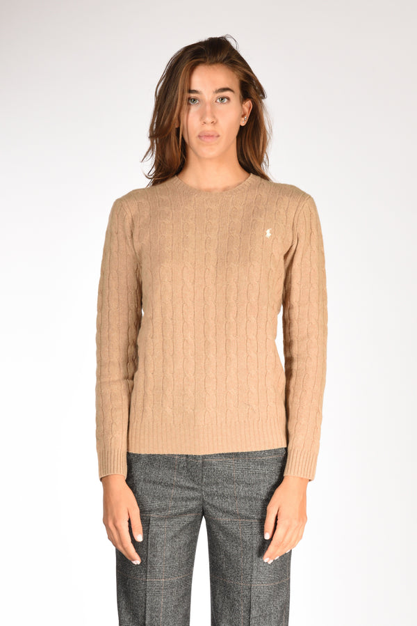 Polo Ralph Lauren Maglia Treccia Beige Donna-2