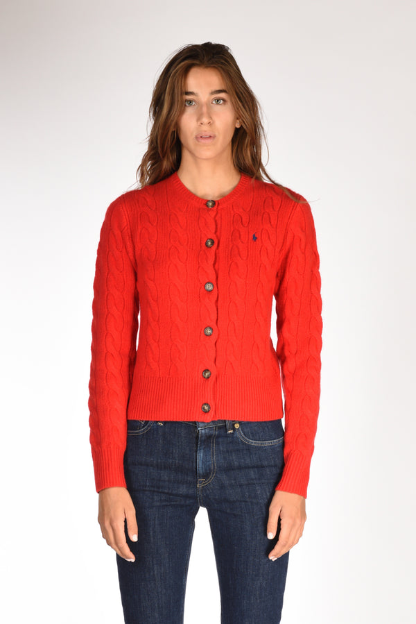 Polo Ralph Lauren Cardigan Treccia Rosso Donna-2